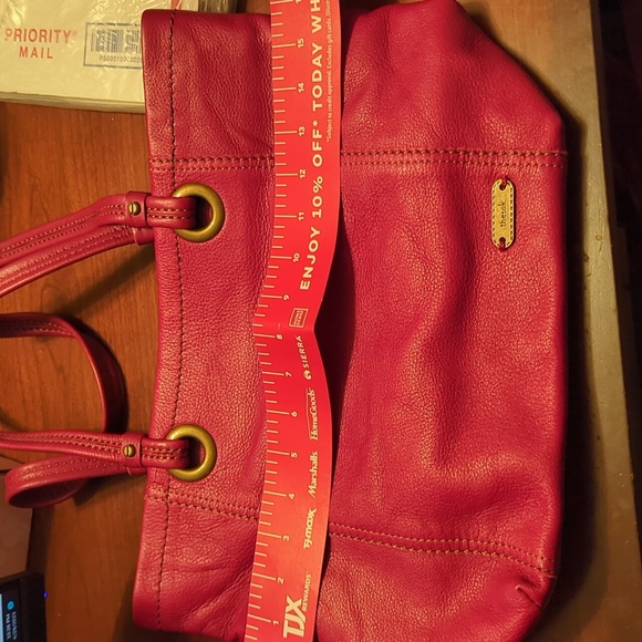 The Sak Red Zip Real Leather Purse with Pockets - Picture 9 of 11